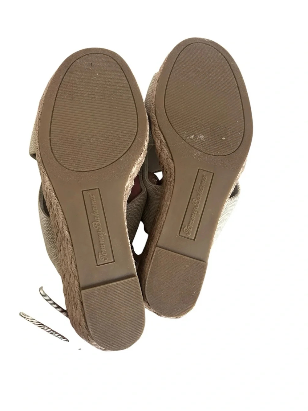 Tommy Bahama Neutral Espadrille Wedge Slide Sandals - Beige size 8